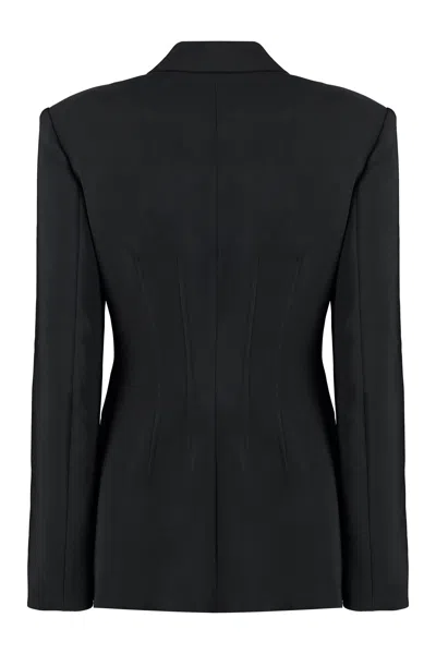Genny Techno Fabric Jacket In Black