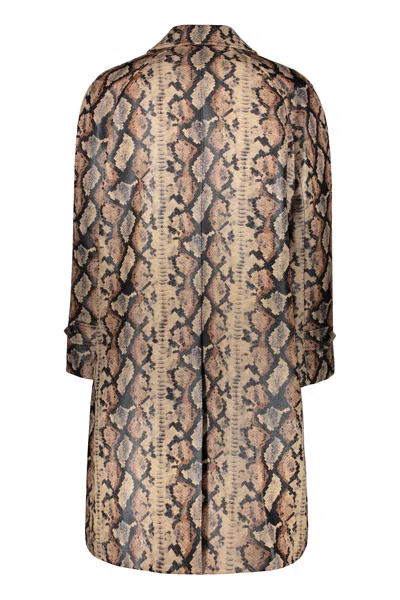 Celine Single-breasted Long Coat In Multi