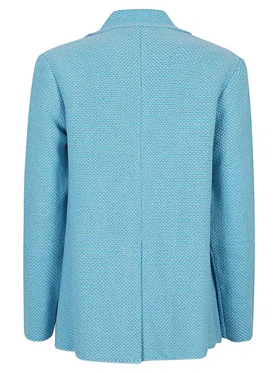 Base Cotton And Linen Blend Jacket In Blue