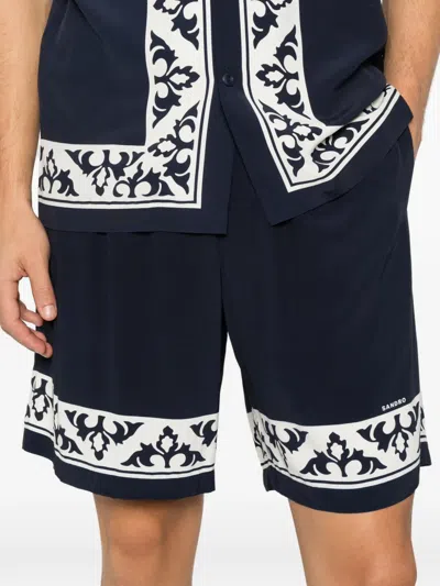 Sandro Zip-concealed Shorts In Blue