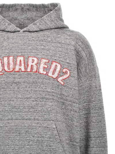 Dsquared2 Grey Cotton Sweatshirt With Logo In Gray
