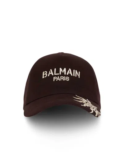 Balmain Logo-embroidery Baseball Cap In Pink