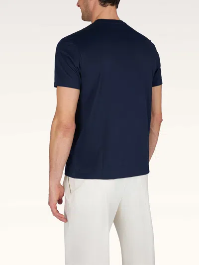 Paul & Shark Embroidered Cotton Jersey Crew Neck T Shirt In Blue