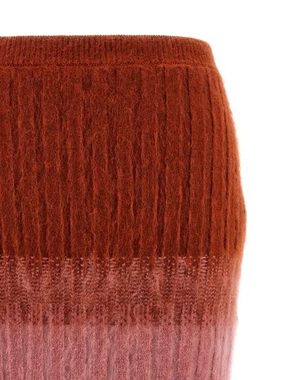 Fendi Gradient Mohair And Wool High-waisted Midi Skirt Clothing In Multi