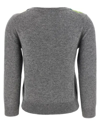 Ganni Argyle-pattern Logo-embroidered Cardigan In Multi