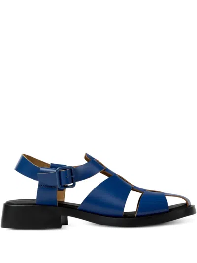 Camper Dana Buckled Leather Sandals In Blue