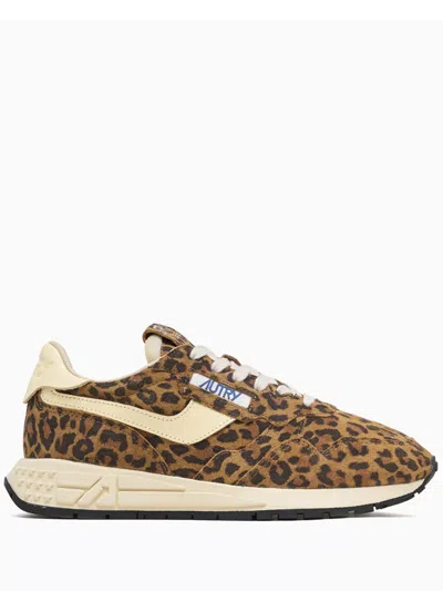 Autry Reelwind Low Sneakers In Leopard Suede And Rutaa Leather Shoes In Multi
