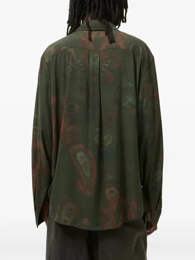Our Legacy Casual Long Sleeve Shirt Paisley Pattern In Green