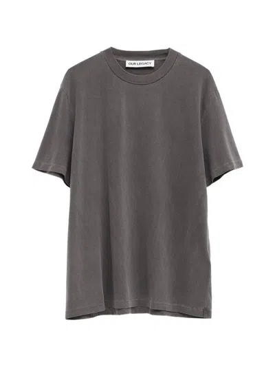 Our Legacy Mens Worn Black Boxy Short-sleeve Cotton-jersey T-shirt In Gray