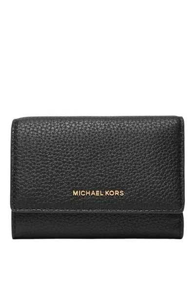 Michael Kors Bryant Medium Pebbled Leather Wallet In Black