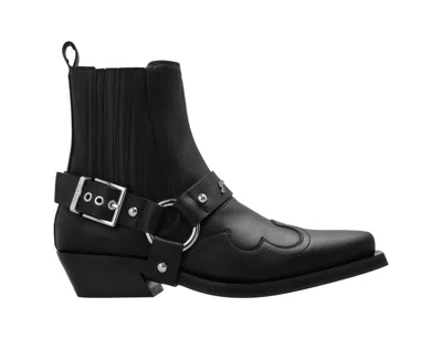 Ganni Western Fitted Chelsea Boots For Women In Black