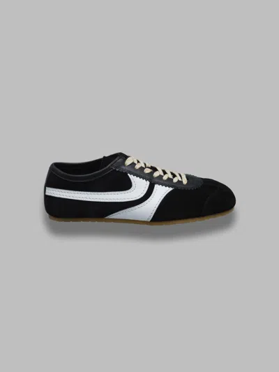 Dries Van Noten Sneakers Contrast Stitching Low Top Rubber Sole In Black