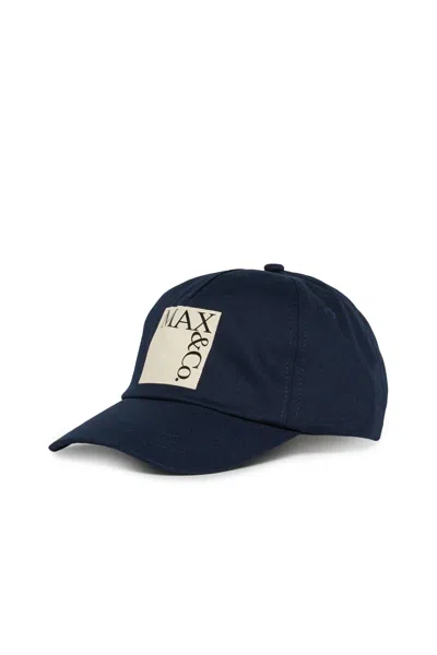 Max & Co Logo Patch Cap In Blue