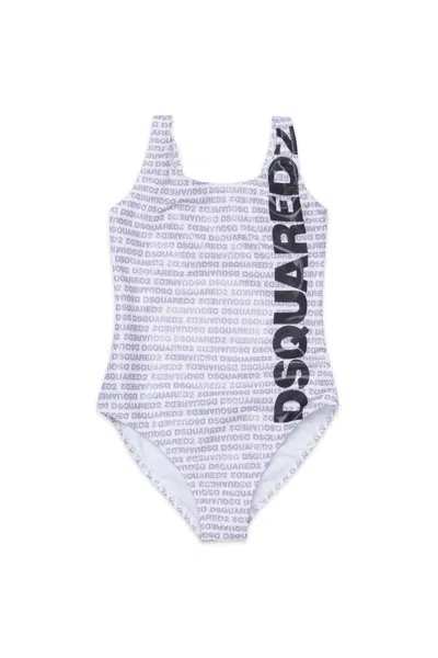Dsquared2 Logo Swimsuit In White