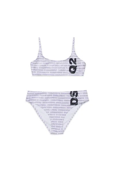 Dsquared2 Logo-pattern Bikini In White