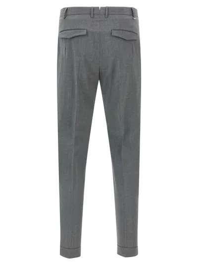Pt Torino Master Tailored Trousers Front Crease Belt Loops In Gray