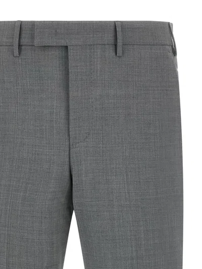Pt Torino Master Tailored Trousers Front Crease Belt Loops In Gray