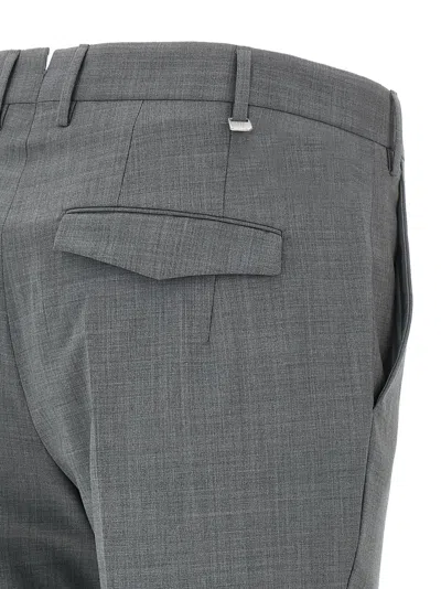 Pt Torino Master Tailored Trousers Front Crease Belt Loops In Gray