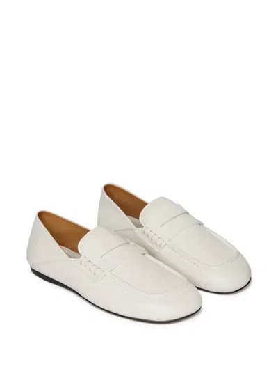 Sandro Paris Leather Round-toe Loafers In White