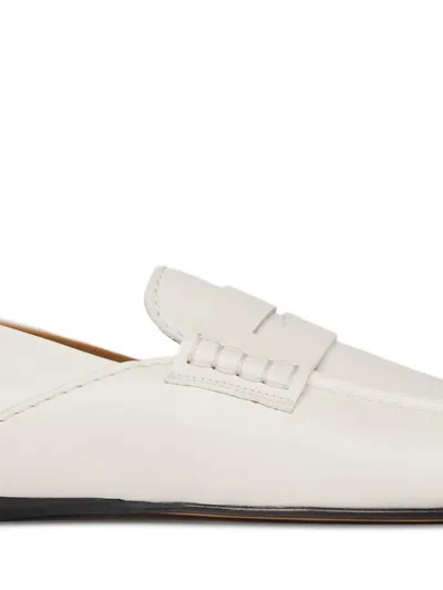 Sandro Paris Leather Round-toe Loafers In White