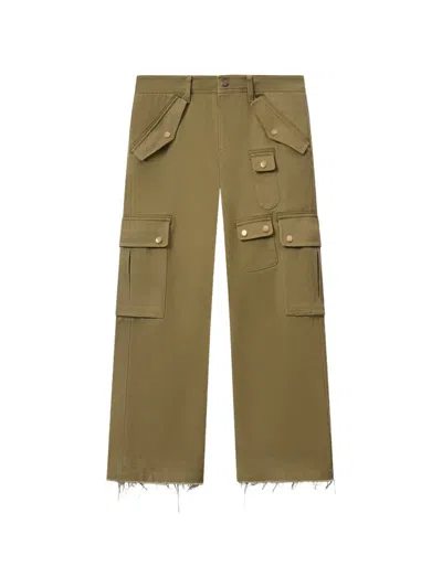 Isabel Marant Josine Cotton Twill Flare Crop Cargo Pants In Brown