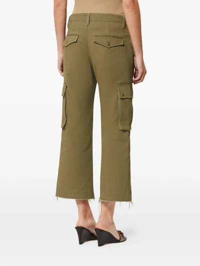 Isabel Marant Josine Cotton Twill Flare Crop Cargo Pants In Brown