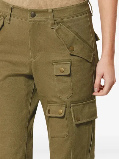 Isabel Marant Josine Cotton Twill Flare Crop Cargo Pants In Brown