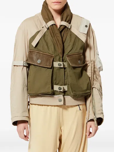 Isabel Marant Julissa Leather-trimmed Organic Cotton Jacket In Multi