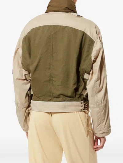 Isabel Marant Julissa Leather-trimmed Organic Cotton Jacket In Multi