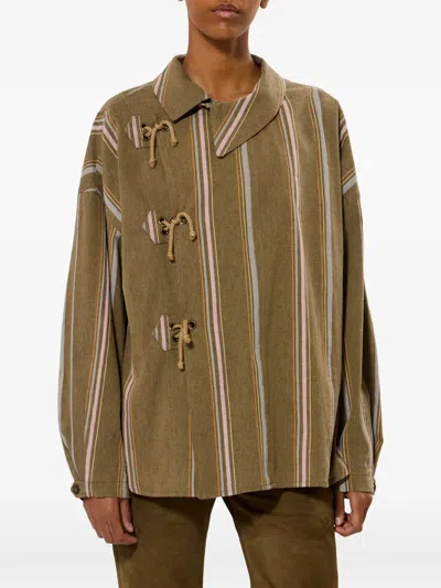 Isabel Marant Rasmia Striped-pattern Jacket In Brown