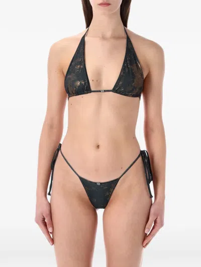 Diesel Demy-utlt Metallic Adjustable Bikini Bottom In Black