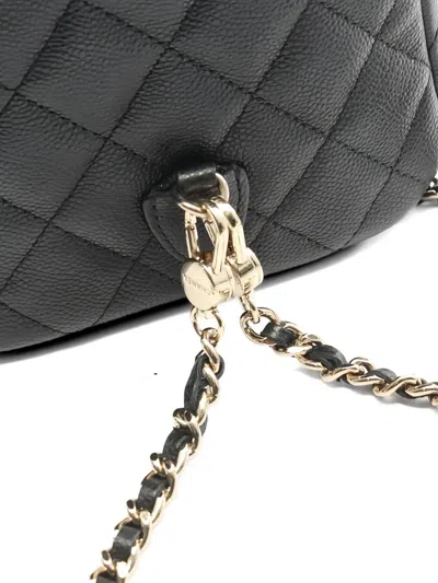 Pre-owned Chanel 2021 Interlocking-cc Backpack In Black