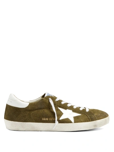 Golden Goose Super Star Low-top Suede Trainers In Olive Green