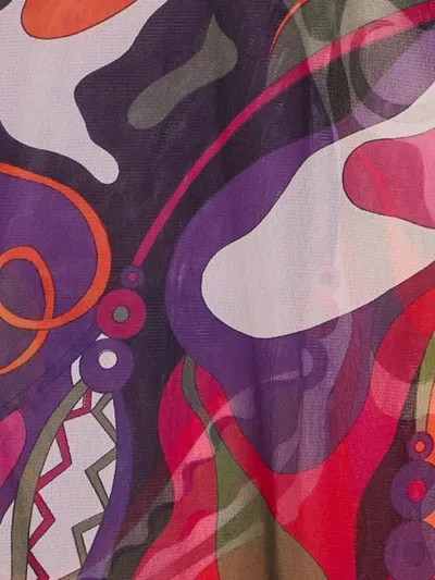 Pucci Ruffled Printed Top In Multi