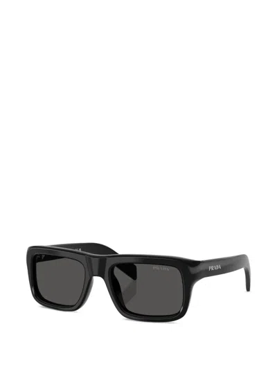 Prada Eyewear Rectangular Frame Sunglasses In Black