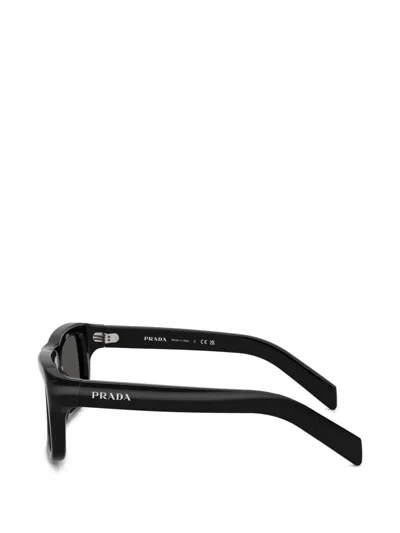 Prada Eyewear Rectangular Frame Sunglasses In Black