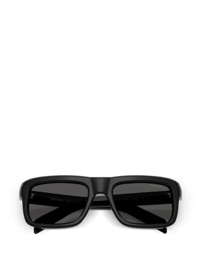 Prada Eyewear Rectangular Frame Sunglasses In Black