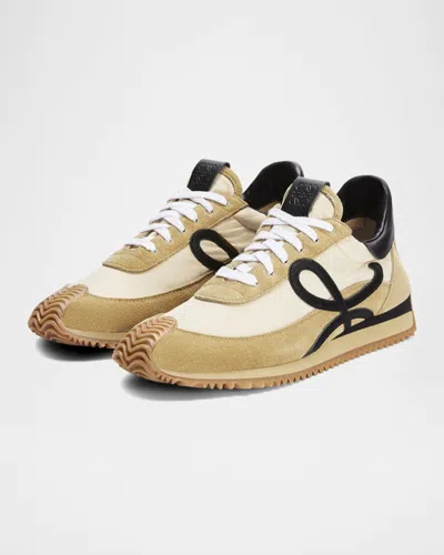Loewe Flow Runner 2.0 Suede-trimmed Shell Sneakers In Neutral