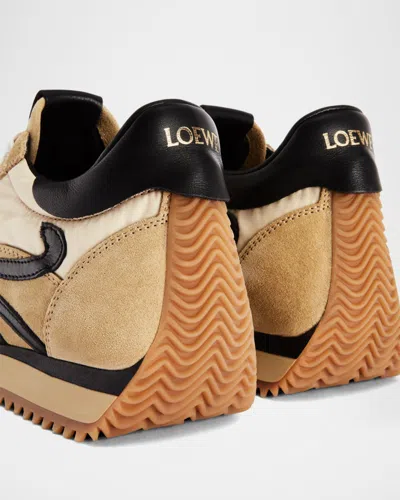 Loewe Flow Runner 2.0 Suede-trimmed Shell Sneakers In Neutral