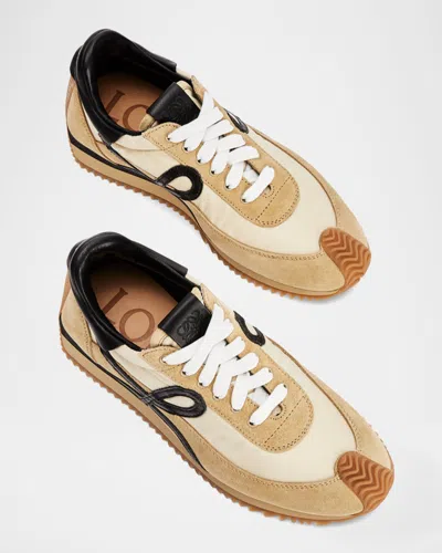 Loewe Flow Runner 2.0 Suede-trimmed Shell Sneakers In Neutral