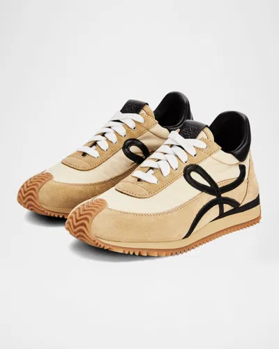 Loewe Flow Runner 2.0 Suede-trimmed Shell Sneakers In Neutral