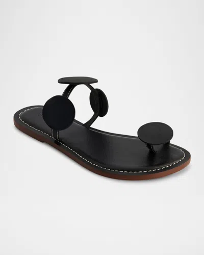 Bernardo New Moon Circle Leather Flat Sandals In Multi