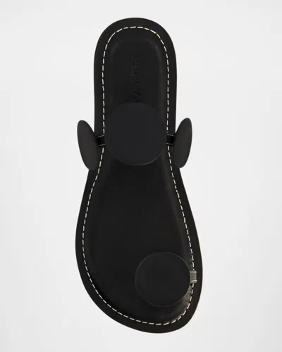 Bernardo New Moon Circle Leather Flat Sandals In Multi