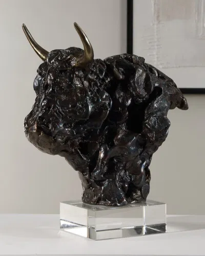 The Uttermost Co Bison Bust Sculpture