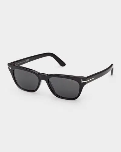 Tom Ford Penn 53mm Acetate Rectangular Sunglasses In Black
