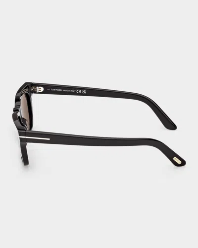 Tom Ford Penn 53mm Acetate Rectangular Sunglasses In Black