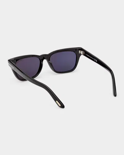 Tom Ford Penn 53mm Acetate Rectangular Sunglasses In Black