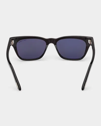 Tom Ford Penn 53mm Acetate Rectangular Sunglasses In Black