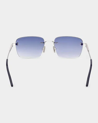 Tom Ford Jake 54mm Gradient Rectangular Sunglasses In Blue