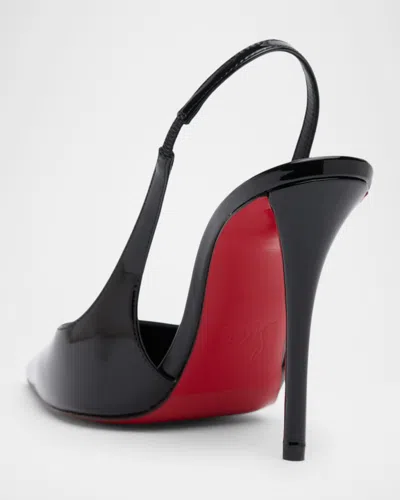 Christian Louboutin Miss Z Sling Patent Leather Slingback Pumps 100 In Black